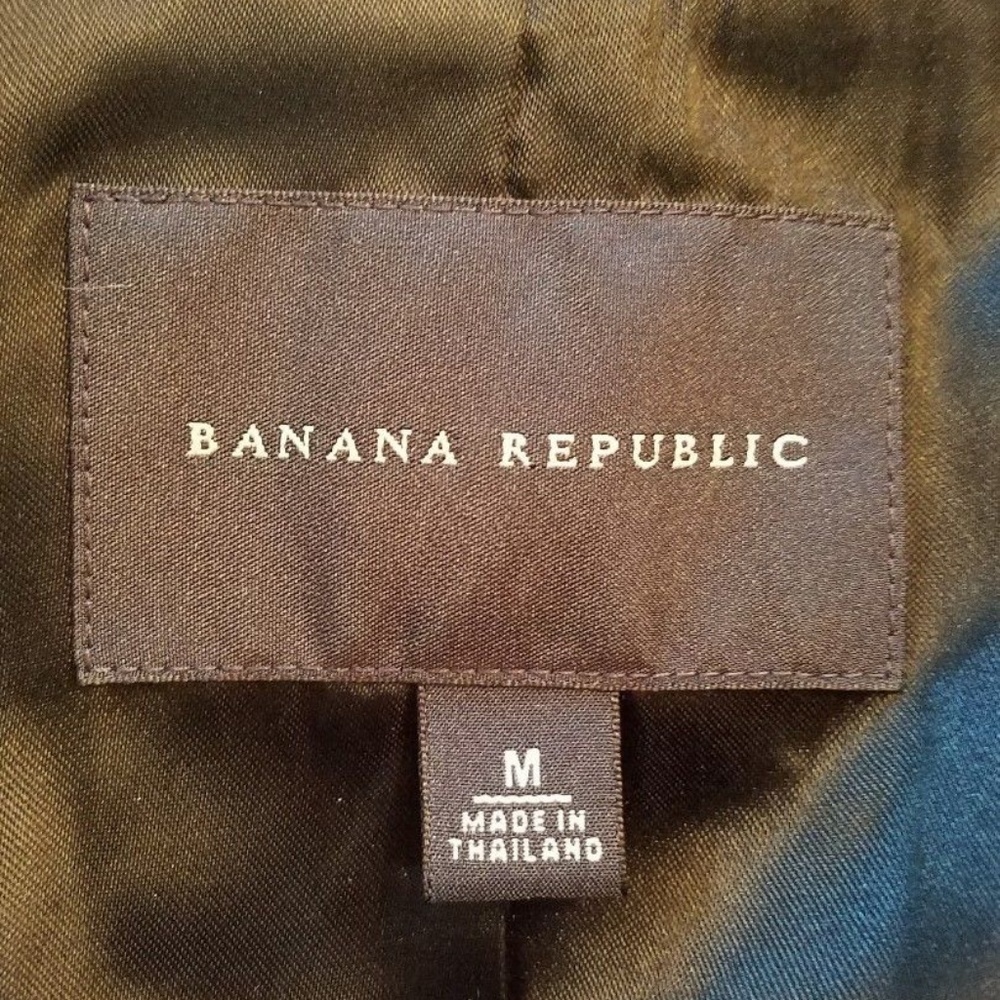 Banana republic M black trench coat peacoat jacket - Picture 7 of 7